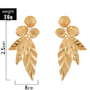 Butterfly Flowers Long Drop Earrings Leaves Metal Simple Ear Studs for Women