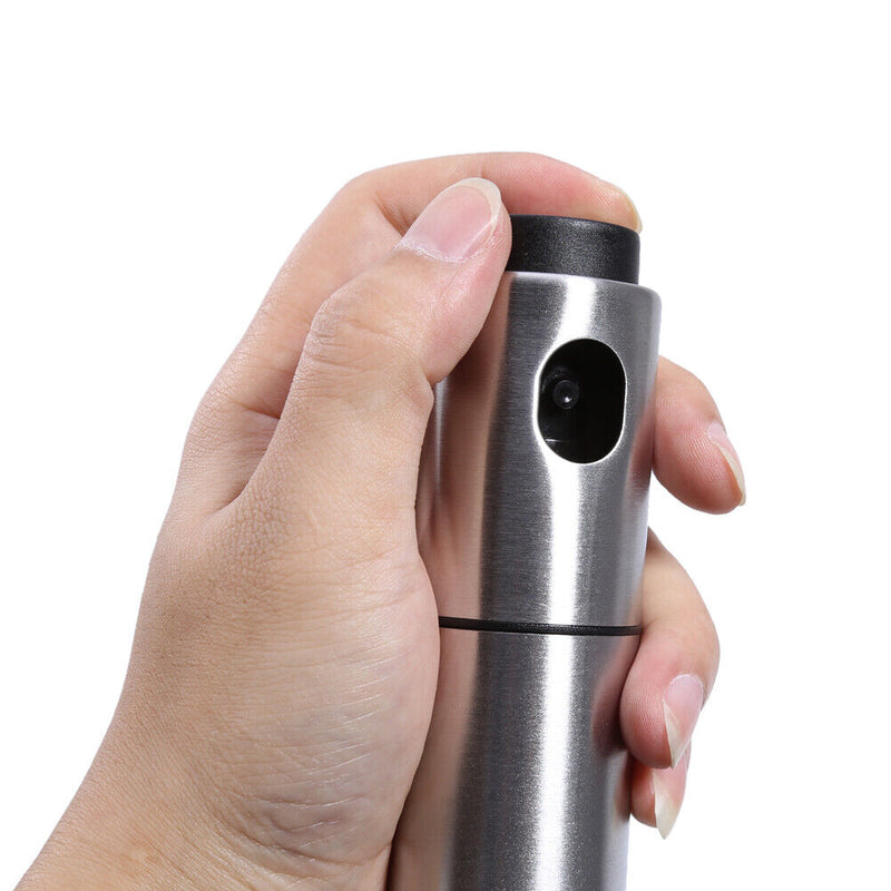 Stainless Steel Olive Oil Spray Bottle BBQ Baking Vinegar Gravy Dispenser