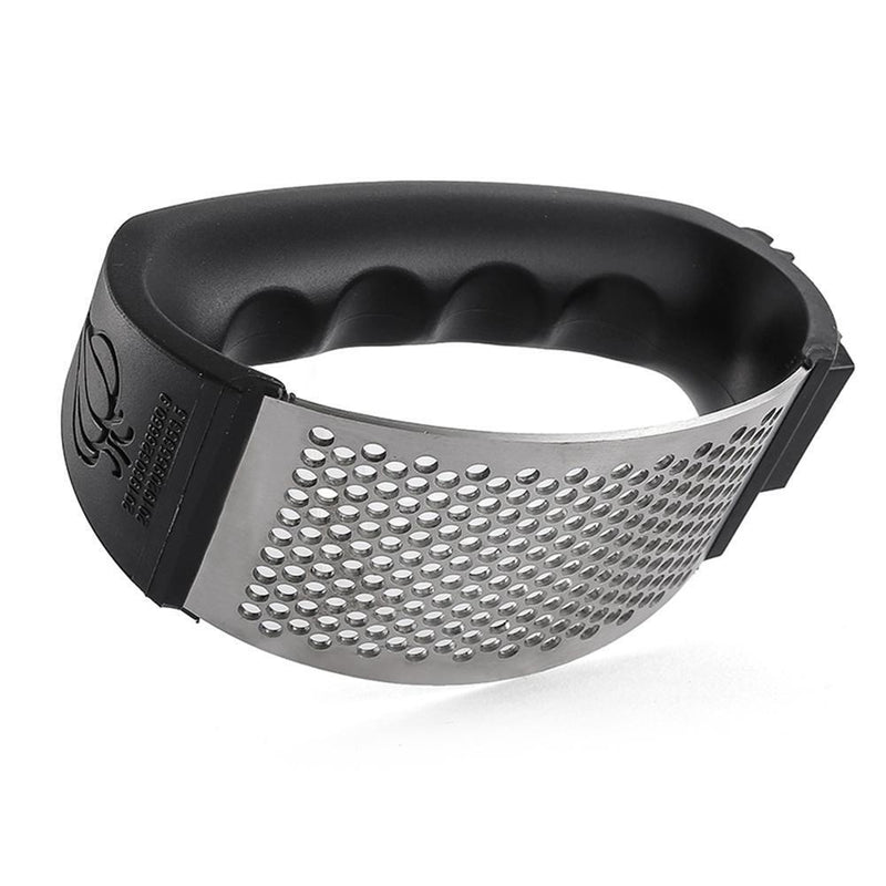 Stainless Steel Manual Garlic Presser Ginger Chopper Kitchen Tool (Black)