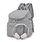 Baby Diaper Bag Backpack Waterproof Mummy Outdoor Large Capacity Bag (Grey)
