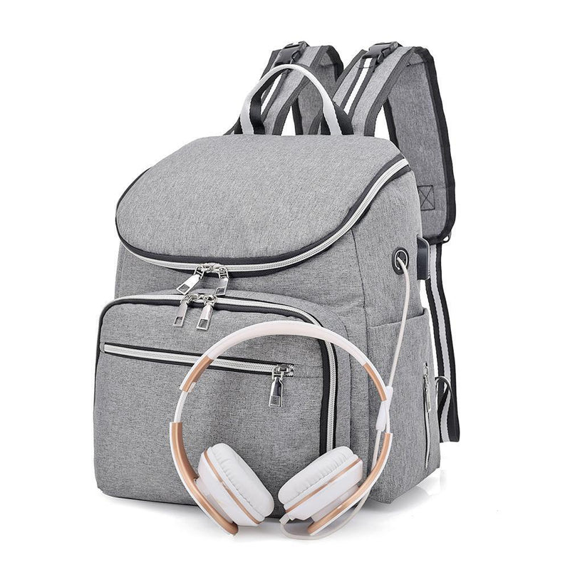 Baby Diaper Bag Backpack Waterproof Mummy Outdoor Large Capacity Bag (Grey)