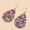 Leopard Cactus Leather Earring Set Jewelry Decoration Christmas Halloween G