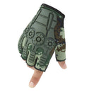 Men Women Half Finger Gloves Training Fingerless Bike Gloves (Camouflage) Newly