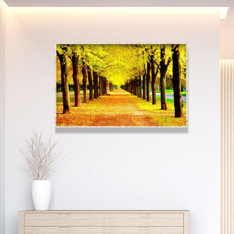 DIY Diamond Painting Full Round Drill Golden Boulevard Rhinestone Modern Craft