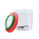 Kids Cylindrical Crawler Spider Insect Box Magnifying Glass Magnifier (Red)