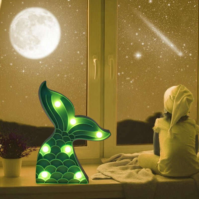 LED Night Light Indoor Wall Lamp Home Bedroom Decoration Mermaid Tail Light