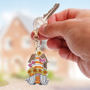 5pcs Mosaic Diamond Painting Keychain 5D DIY Rhinestone Keyring Kit (AA959)
