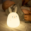 7 Colors Decompression USB Rechargeable Rabbit Shaped Cute Night Light Silicone