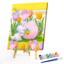 Easter Bunny Oil Paint By Numbers Kits Canvas Picture Wall Art DIY Craft Colo