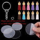 90PCS DIY Circle Discs Set Tassel Pendant Acrylic Keychain Key Ring