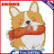 2 Strands Smiling Dog Partial Embroidery Stamped Cross Stitch Home Decor Gifts