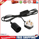 E27 Lamp Base w/ Switch LED Bulb Suspension Lamp Socket Holder (UK Black)