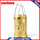Portable Solar Power Lamp Camping Flashlight Retractable Emergency Light Lantern