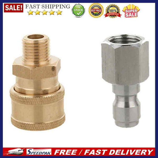 Pressure Washer Adapter Set 1/4 inch Quick Disconnect Kit Male + Female Cou