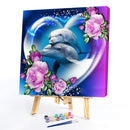 Oil Paint By Numbers Picture DIY Painting Dolphin Animal Nature House Decor Kit
