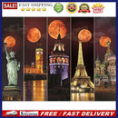 5D Kit Rhinestone Pictures DIY Moon Buildings Full Round Drill Diamond Pain