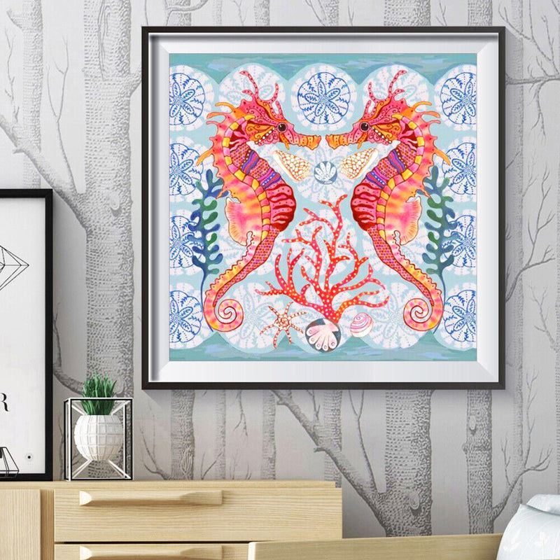 Diamond Painting 5D DIY Sea Horse Full Round Drill Rhinestone Picture Kit Newly