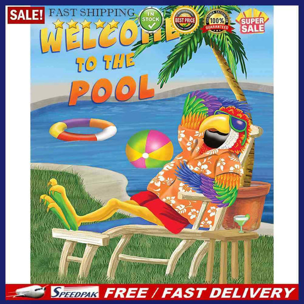 Handpainted DIY Summer Beach Parrot Oil Paint by Numbers Pictures Craft Kit Gift