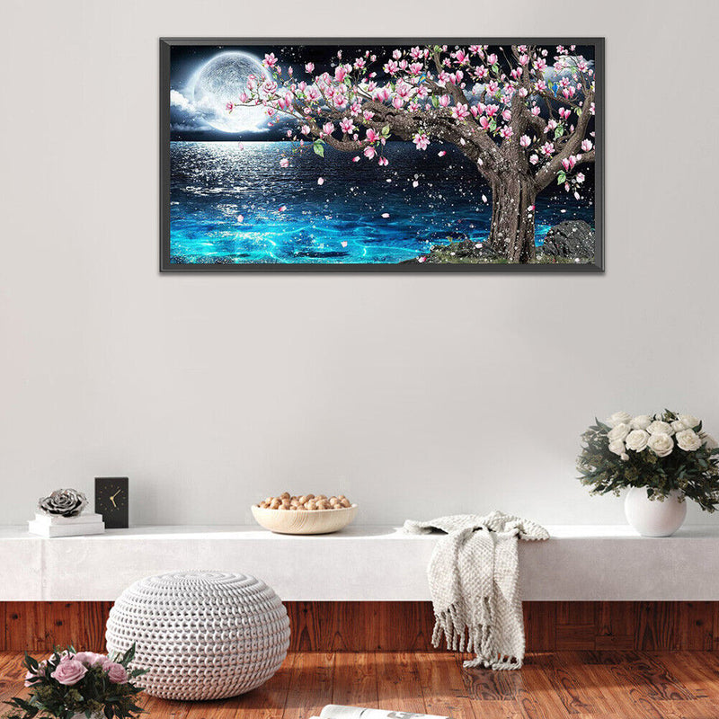 DIY Diamond Painting Kits Moon Peach Blossoms Full Round Drill Home Decorat