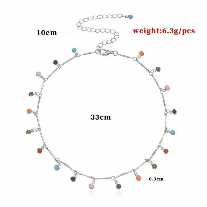 Women Boho Fashion Choker Clavicle Chain Candy Balls Pendant Necklace Gifts