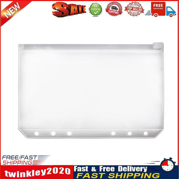 PVC A6 A7 Zipper Bag Card Bills Bags Loose Leaf Storage Holder Pockets (A5 Newly