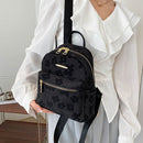 Female Solid Color Portable Shoulder Rucksacks Soft Canvas Student School Bag