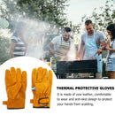 Cowhide Leather Cooking Working Welding Safety Protective Gloves (Yellow) Newly
