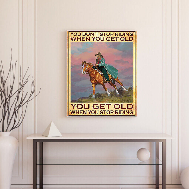 #A Retro Riding Girl Poster Oil Paint By Numbers Kit DIY Acrylic Wall Art Pict