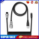 Mechanical Keyboard Aviator Aviation Connector Coiled Type-C Cable (Black)