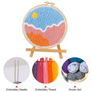 DIY Russian Poking Embroidery Hoop Soft Yarn Punch Needle Sewing Needlework Kit