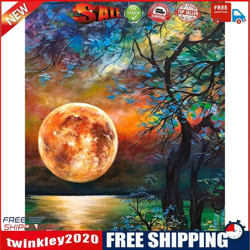 Canvas Paint By Numbers Sea Moonscape Oil Hand Painted Drawing Home Decor