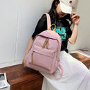 Preppy Style Women Pure Color Knapsack School Travel Large Backpack (Pink)
