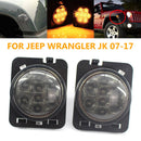 1Pair For Jeep Wrangler JK 2007-2017 LED Turn Signal Side Light Smoked Lens