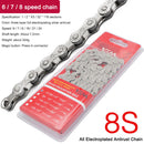 6 7 8 Speed Carbon Steel Chain 1/2 x 2/32 inch 116 Links for Mountain Road
