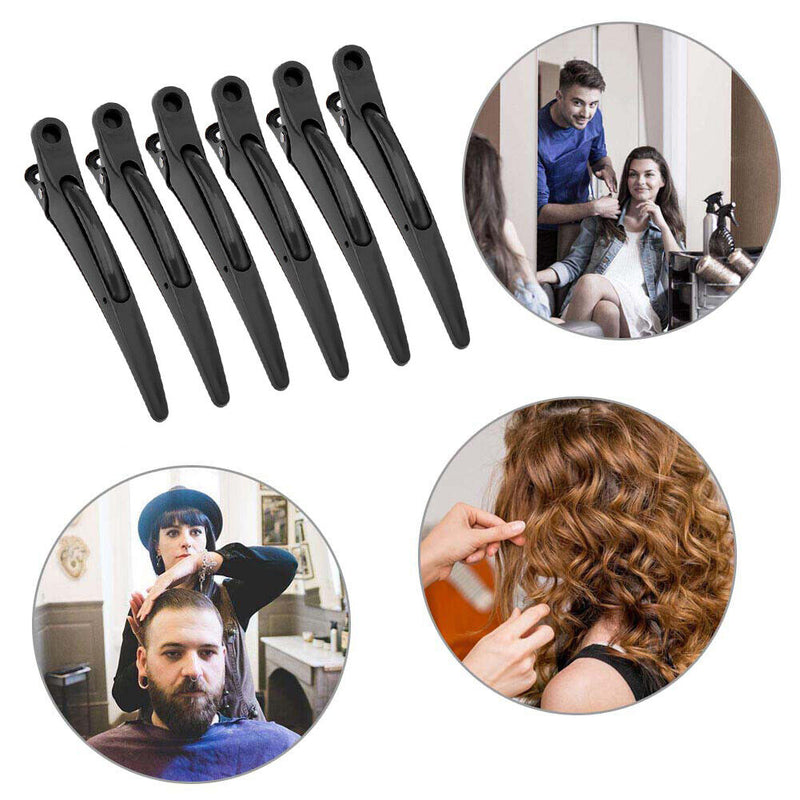 #A 6pcs DIY Salon Plastic Single Prong Hairstyle Duck Hair Folder Large Barrette