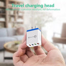 4 USB Travel 3A Fast Charging Charger US Plug Adapter (Dark Blue) 5PCS