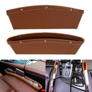 PU Leather Catcher Box Car Seat Slit Storage Pocket (Brown)