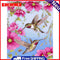 Hand Painted Artwork Frameless DIY Flying Bird Painting By Numbers Art Picture