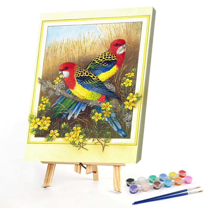 #A Flower Bird Oil Paint By Numbers Kit DIY Acrylic Painting on Canvas Frameless