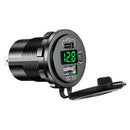 P21-B Car Motorcycle Dual USB Charger PD + QC3.0 USB Charger Socket (Green)