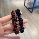 6pcs Silky Satin Hair Scrunchies Elastic Solid Color Hair Tie#