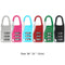 Mini 3 Digit Combination Padlock Zinc Alloy Travel Luggage Lock (Pink) Newly