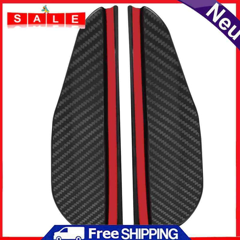 2x Car Auto Side Mirror Rain Visor Snow Guard Carbon Fiber Look Weather Shield