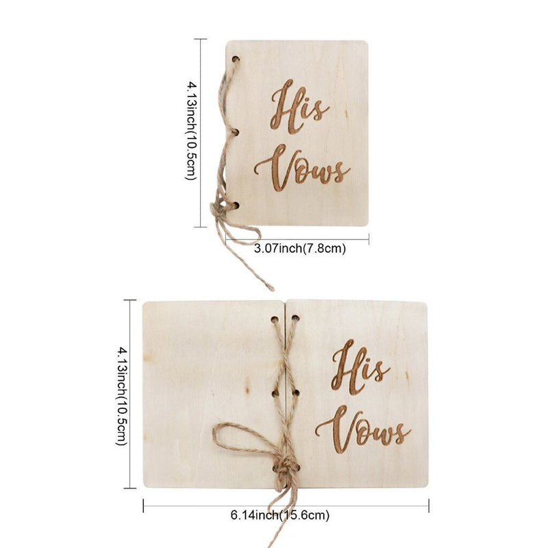 Wood Photography Props Marriage Vows Booklets Wedding Decoration Her & His Vows