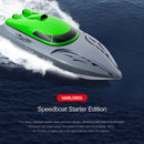 20km/h Waterproof RC Boat 2.4GHz High Speed Racing Ship for Kids (Green E) Newly