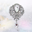 Retro Glass Pendant Brooch Rhinestone Coat Lapel Pins Badge Jewelry Women Gif