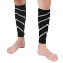 Leg Calf Shin Splints Support Running Athletics Compression Sleeves (Black)
