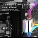 ATX 24PinTB 90 Degree Steering Head Aura Sync Power Supply Adapter DIY Mounting