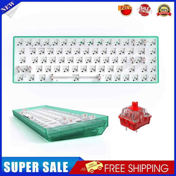 Hot Swap Keyboard Kit Bluetooth-compatible with 72pcs Red Shafts (Green)