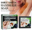 100g Women Bamboo Charcoal Armpit Whitening Handmade Soap Skin Cleansing_